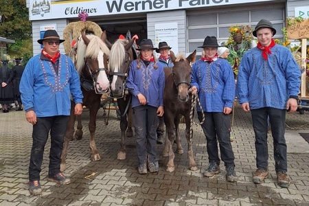 Familie Rombach: Meike, Silke, Bernhard, Robin, Christine mit den Stuten Lissy und Luna